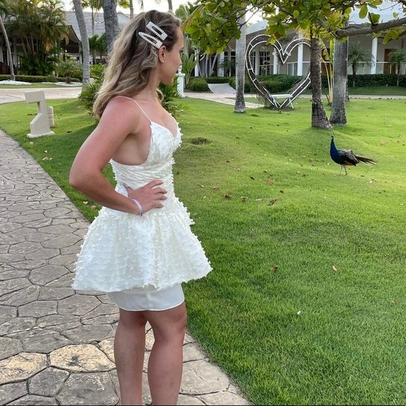 Custom White Bridal/Bachelorette Mini Dress - Picture 4 of 4